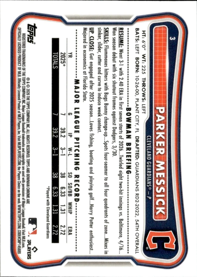 Parker Messick card back