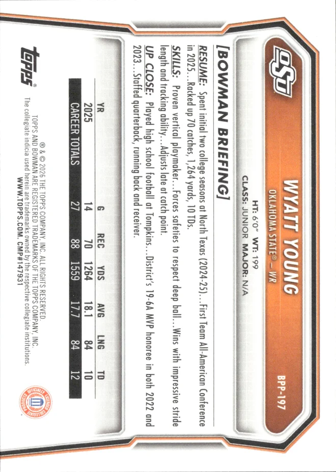 Wyatt Young card back