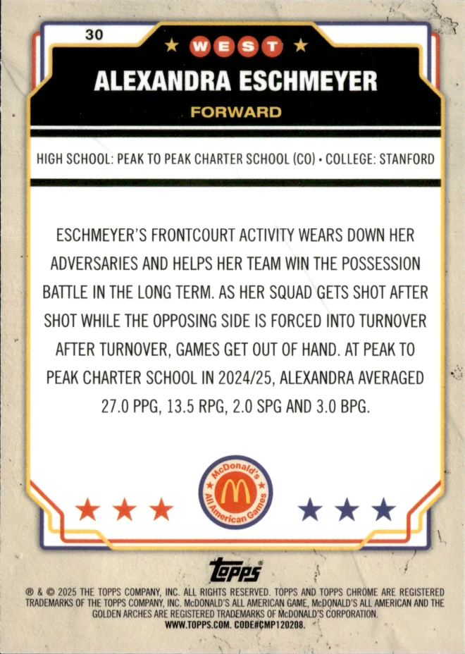 Alexandra Eschmeyer card back