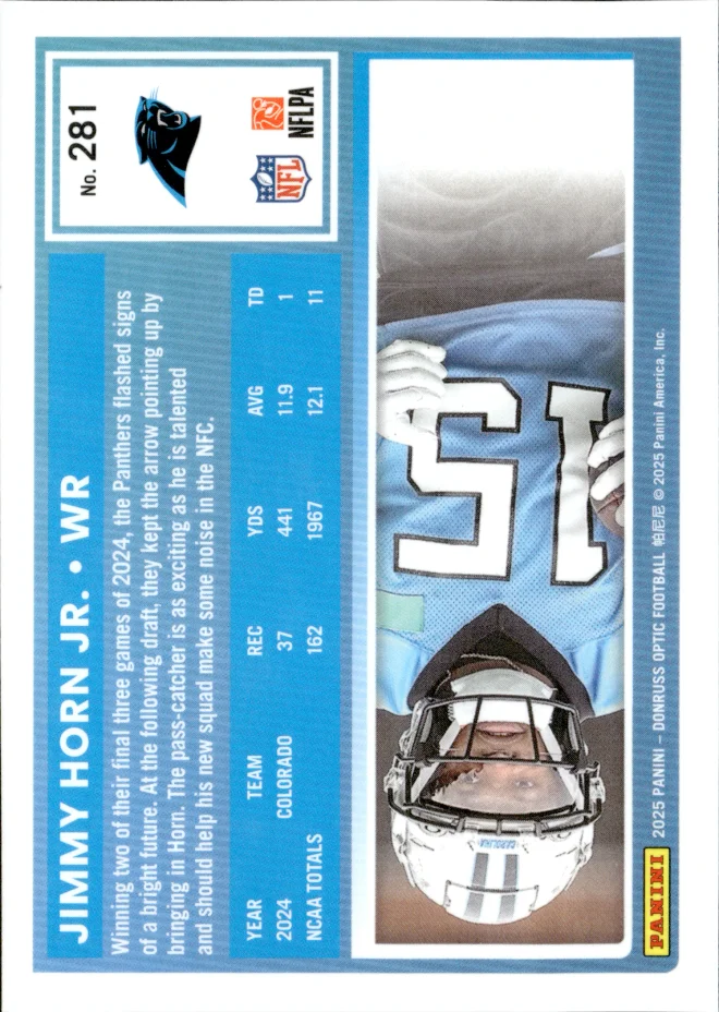 Jimmy Horn Jr. card back