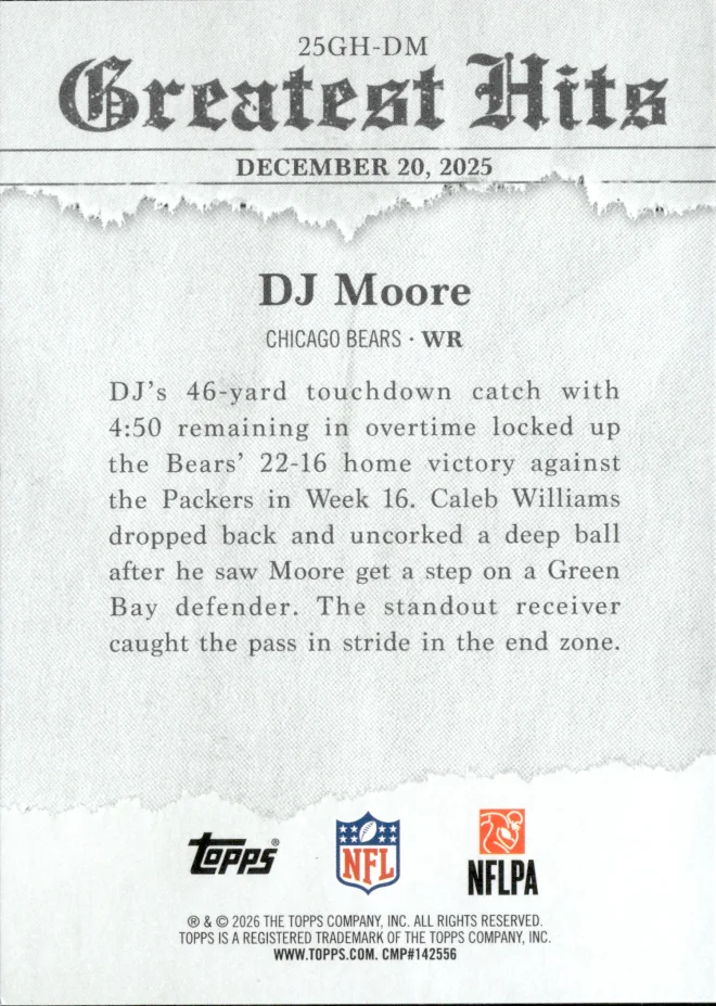DJ Moore card back