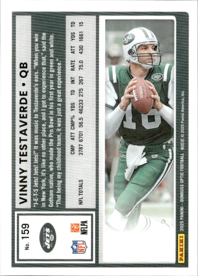 Vinny Testaverde card back