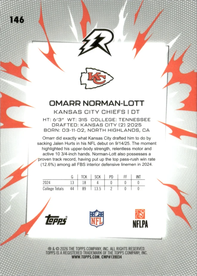 Omarr Norman-Lott card back