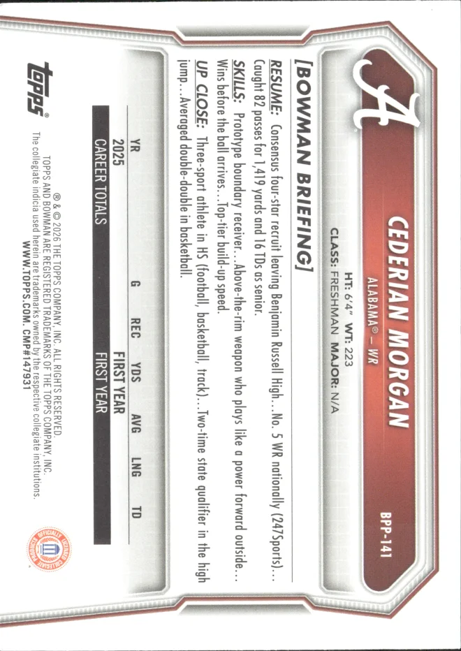 Cederian Morgan card back