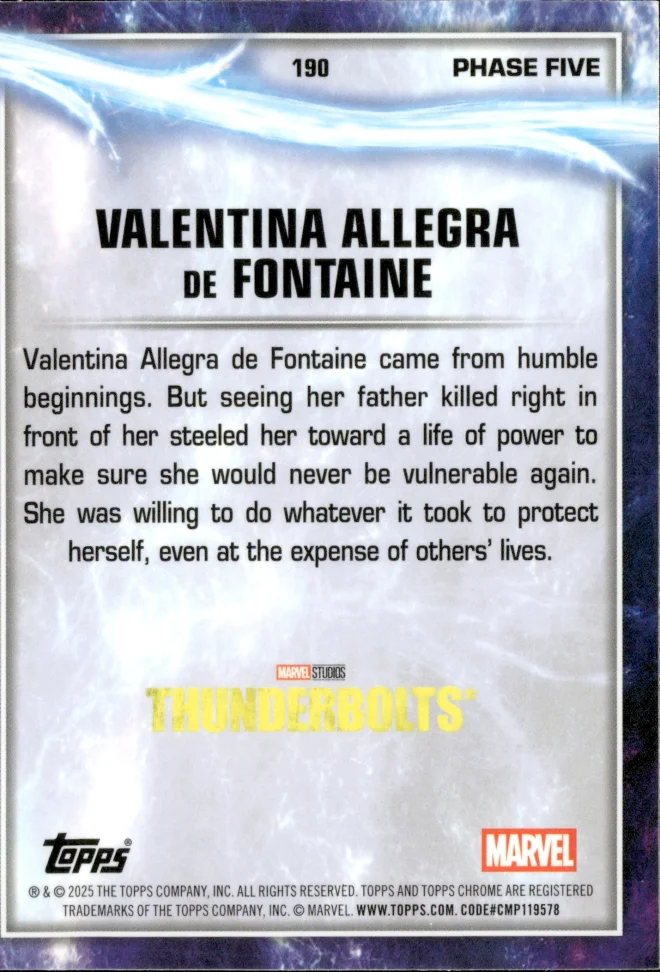 Valentina Allegra de Fontaine card back