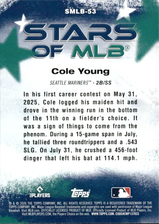 Cole Young card back