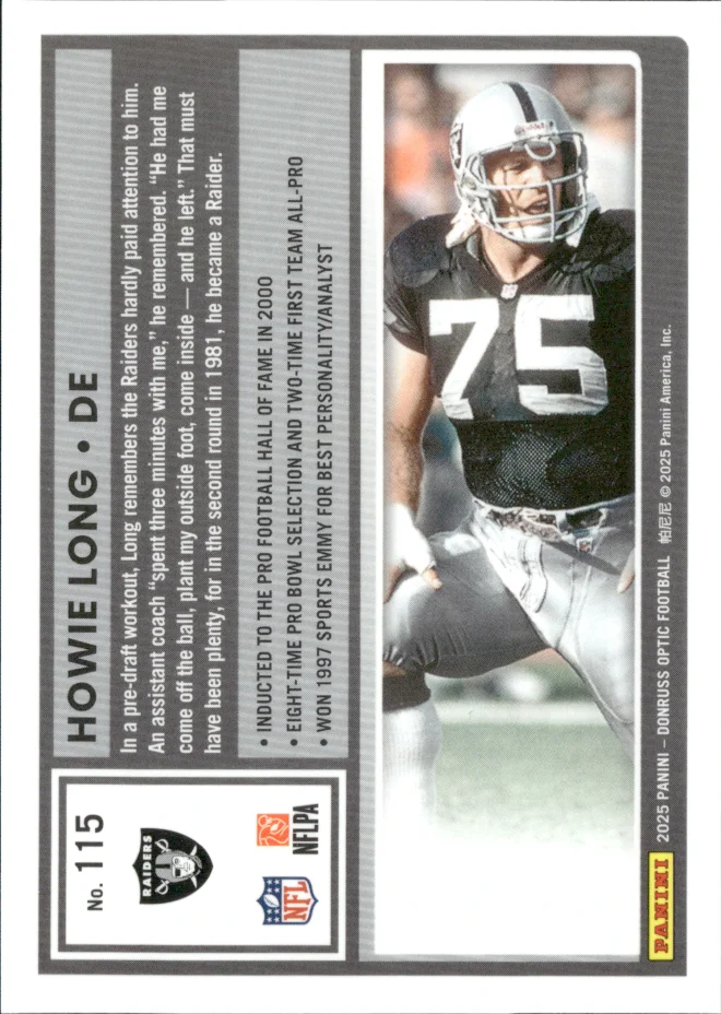 Howie Long card back
