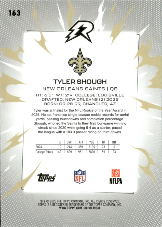 Tyler Shough card back