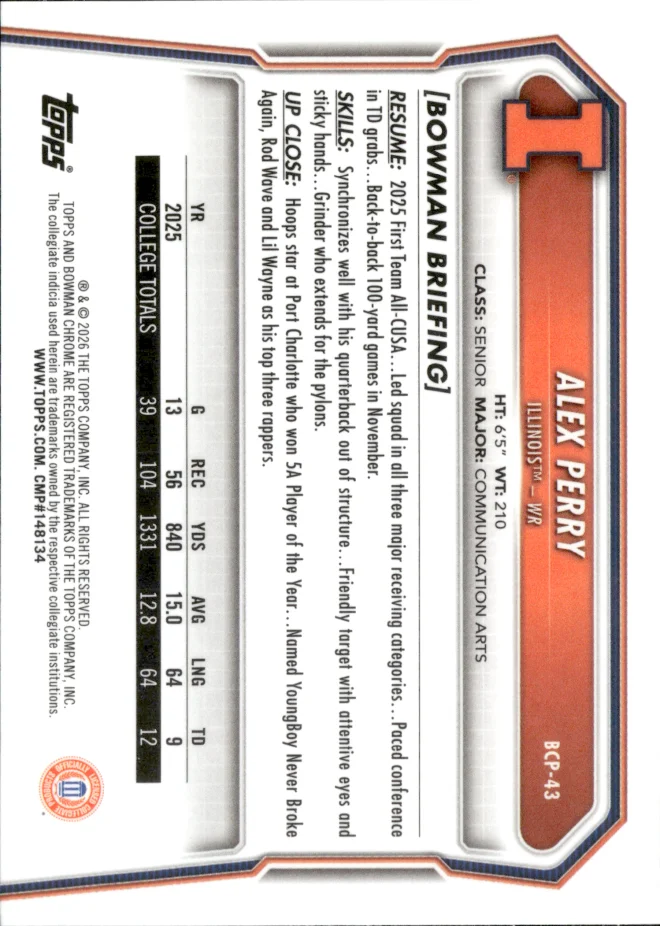 Alex Perry card back