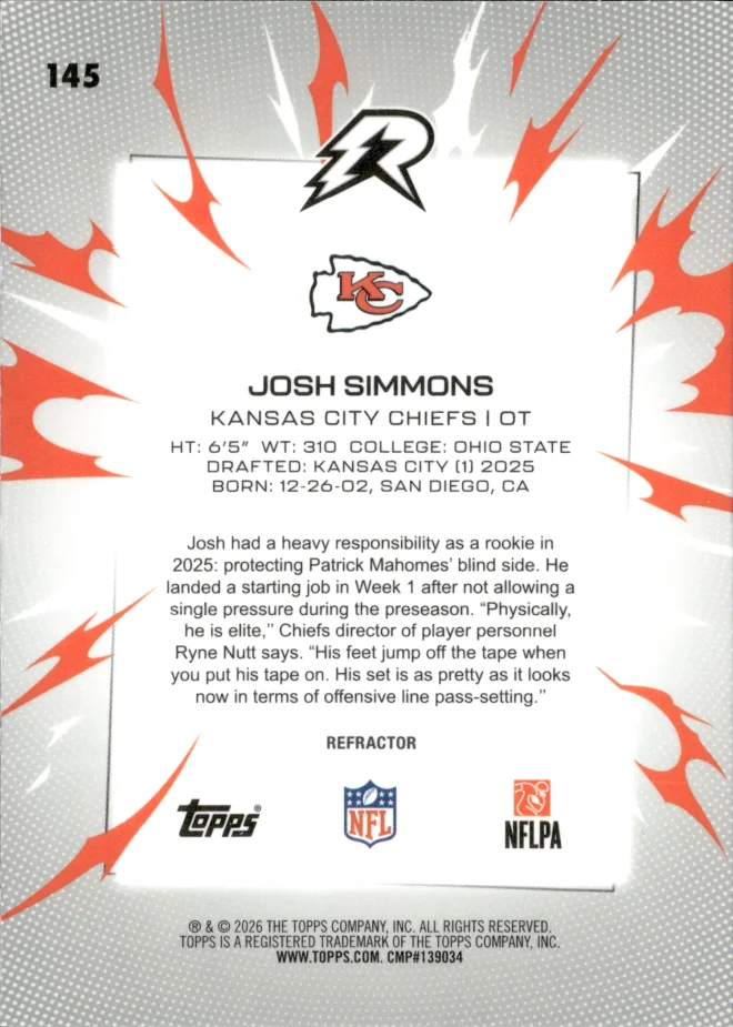 Josh Simmons card back