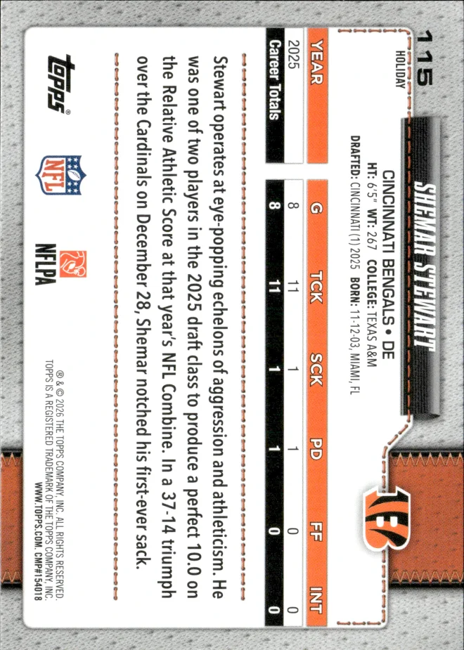 Shemar Stewart card back