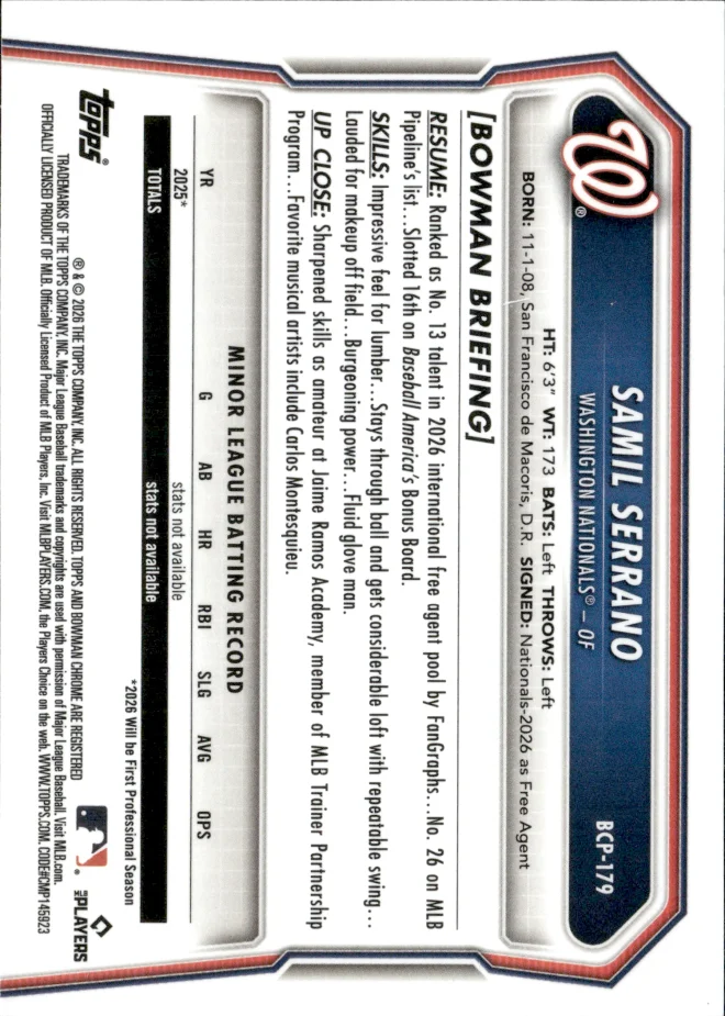 Samil Serrano card back