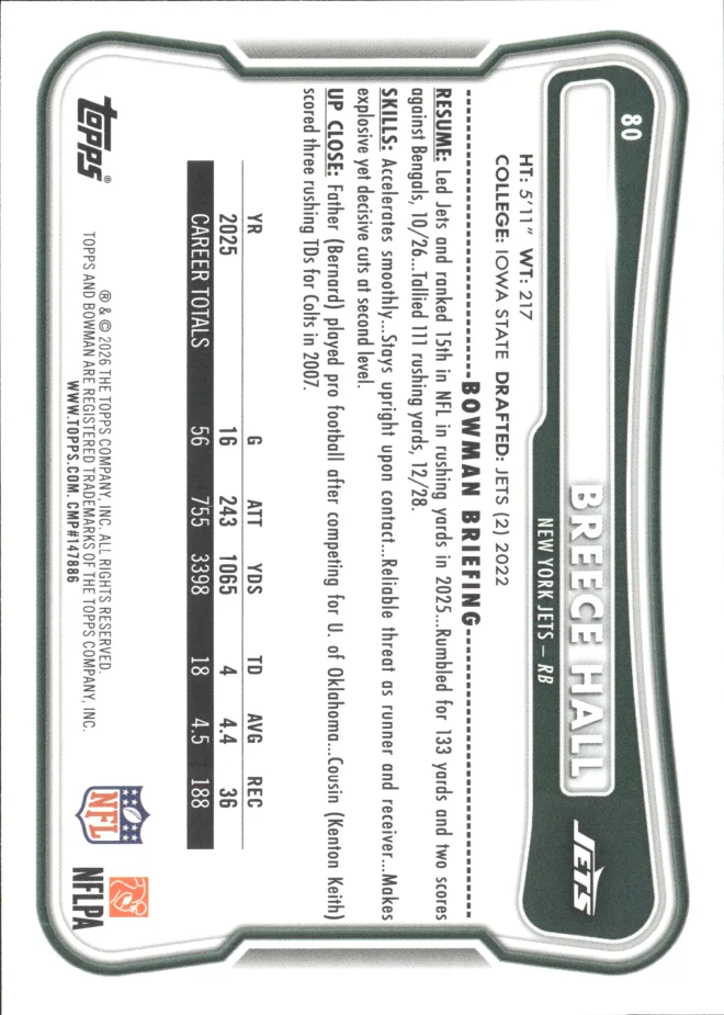 Breece Hall card back