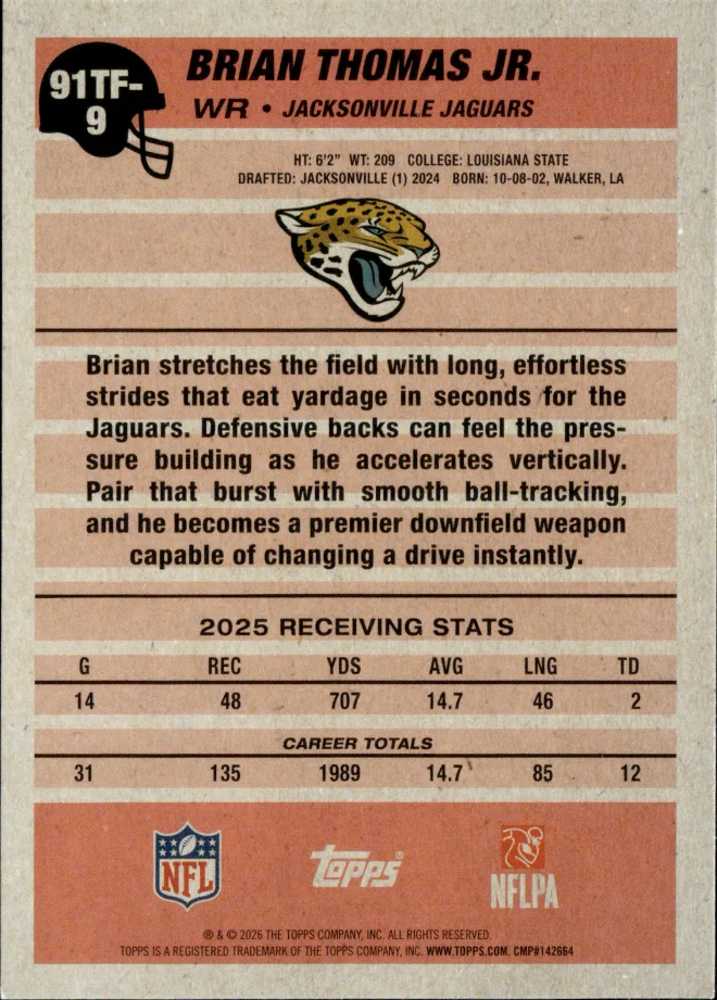 Brian Thomas Jr. card back