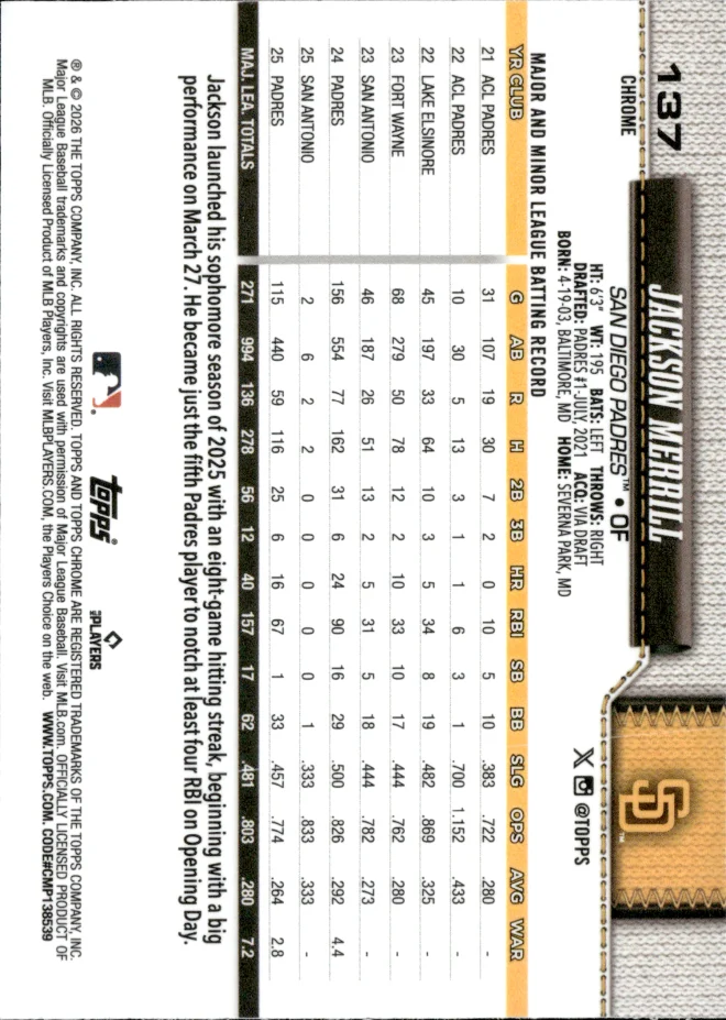 Jackson Merrill card back