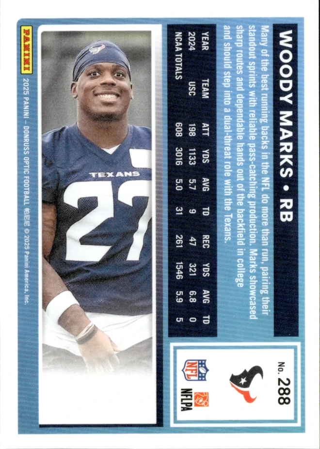 Woody Marks card back