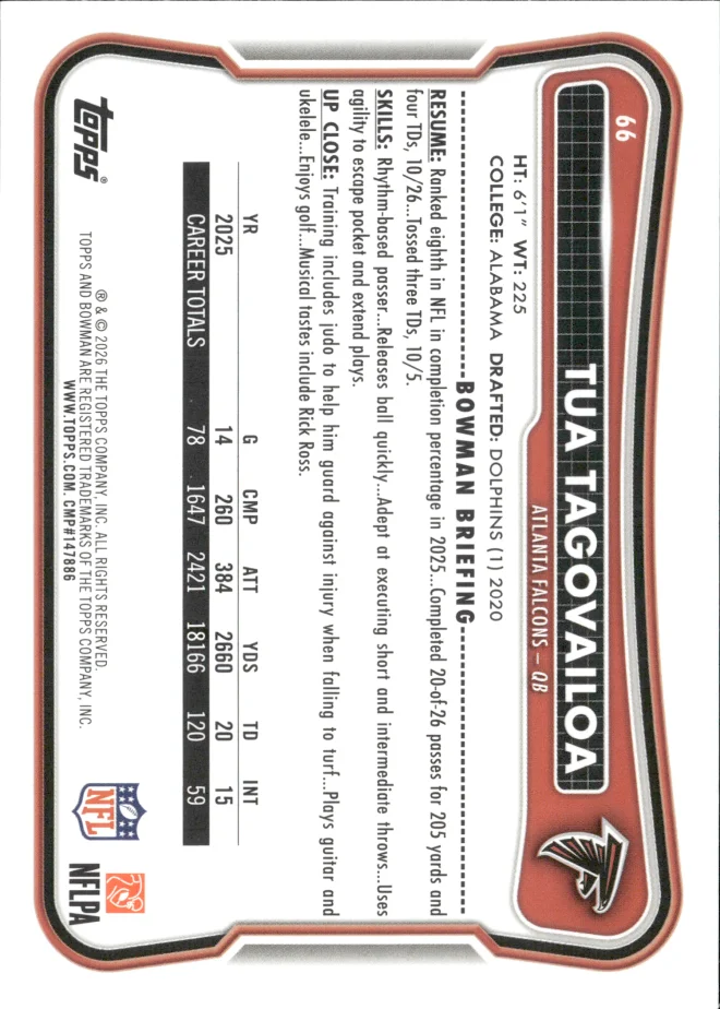 Tua Tagovailoa card back