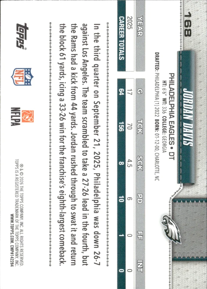 Jordan Davis card back