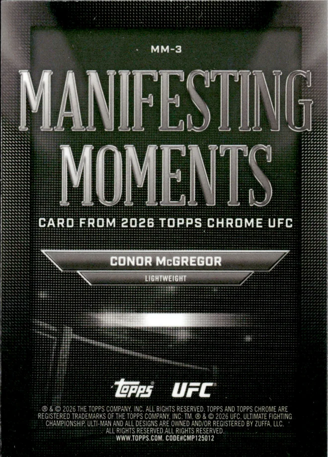 Conor McGregor card back