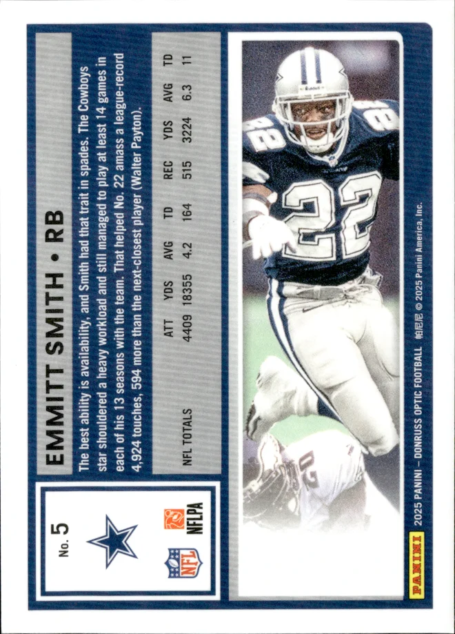 Emmitt Smith card back