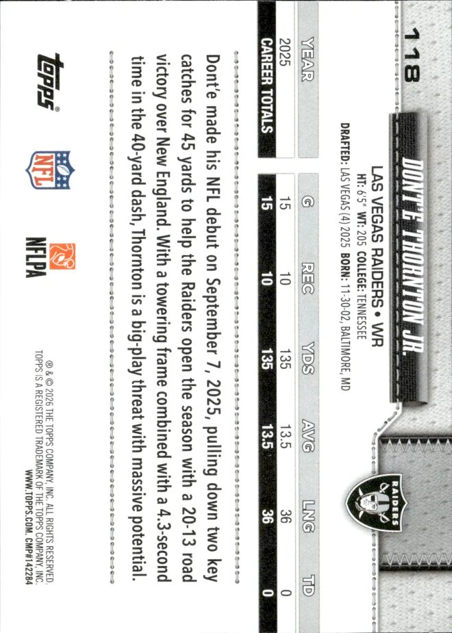 Dont'e Thornton Jr. card back