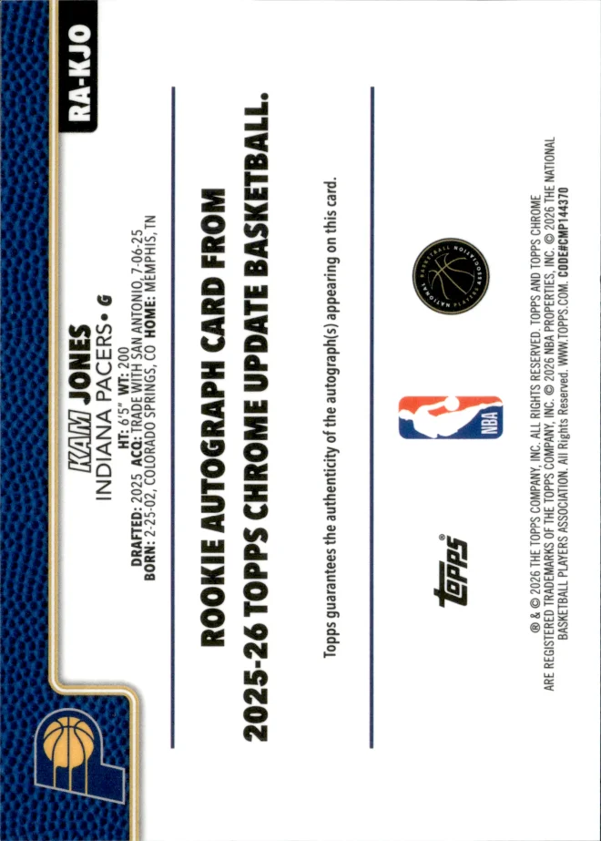 Kam Jones card back