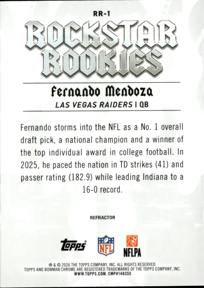 Fernando Mendoza card back