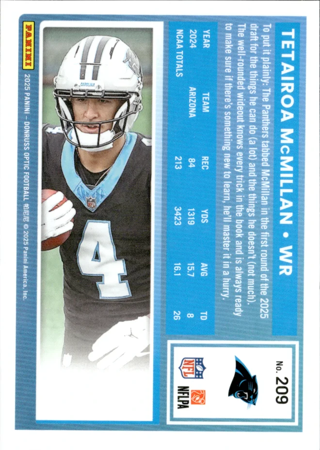 Tetairoa McMillan card back