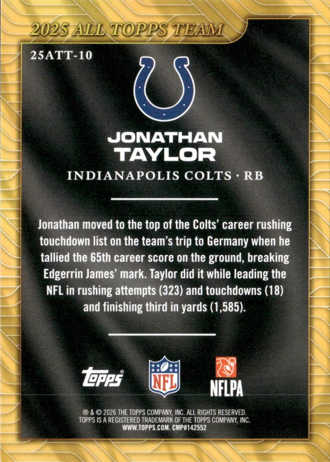 Jonathan Taylor card back