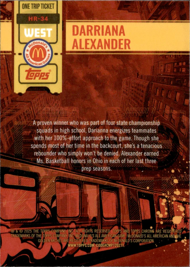 Darriana Alexander card back