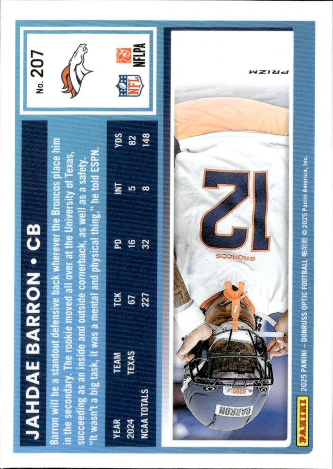 Jahdae Barron card back