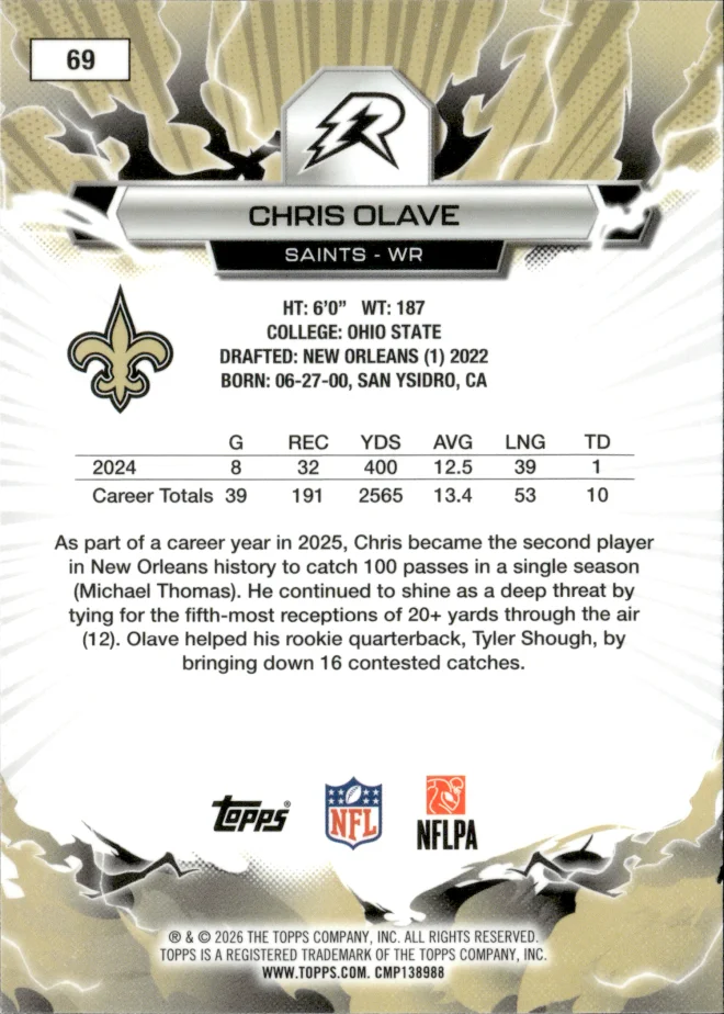 Chris Olave card back