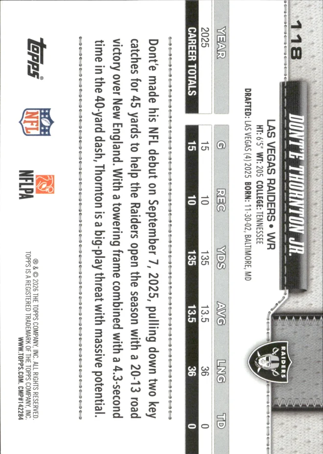 Dont'e Thornton Jr. card back