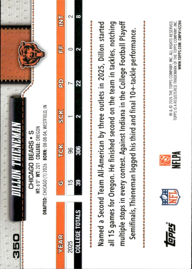 Dillon Thieneman card back