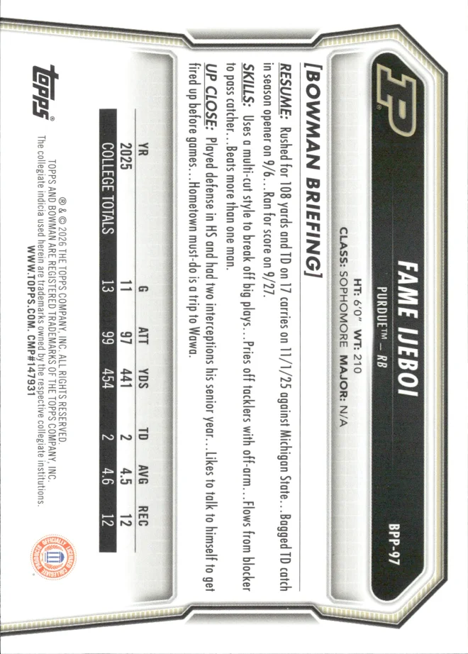 Fame Ijeboi card back