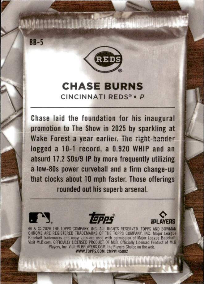 Chase Burns card back