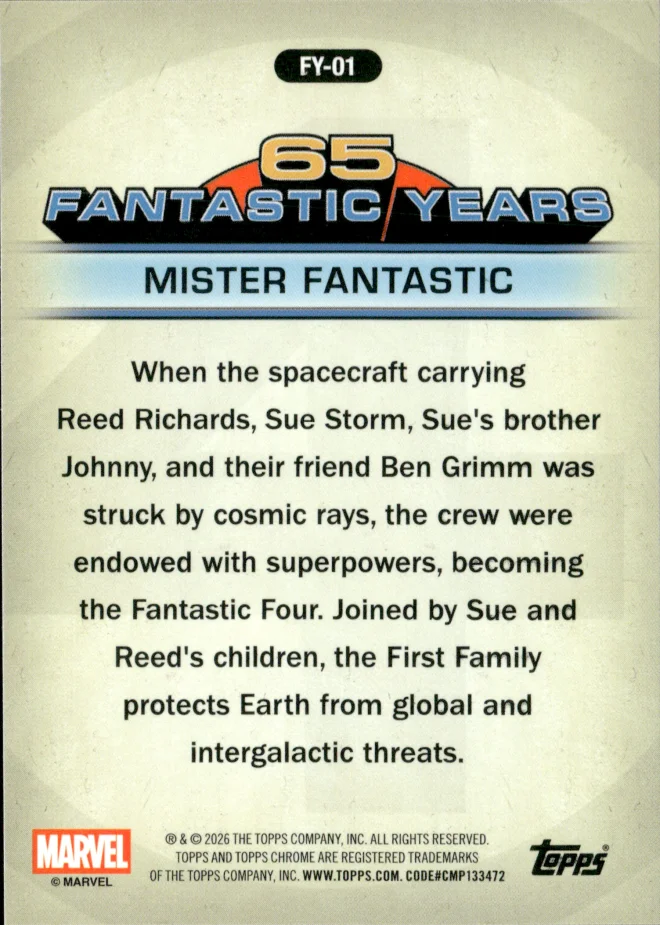 Mister Fantastic card back
