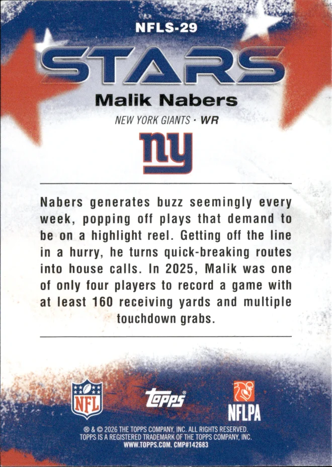 Malik Nabers card back