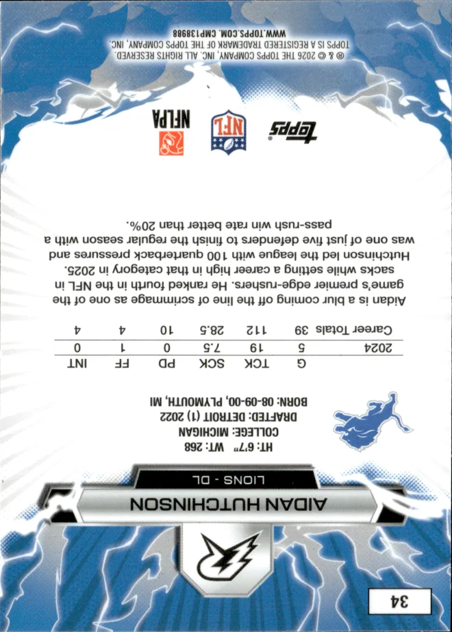 Aidan Hutchinson card back