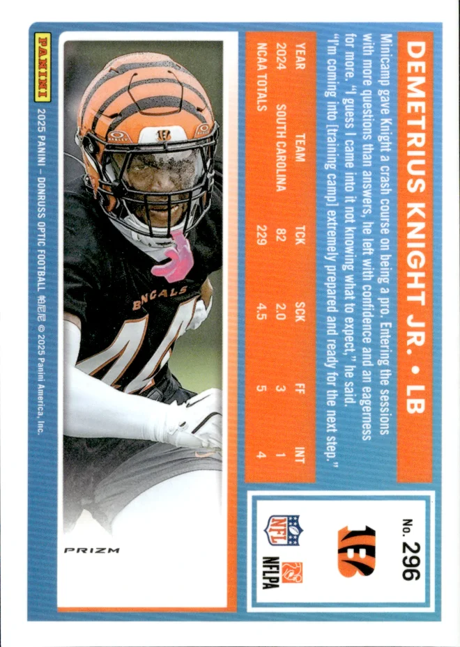 Demetrius Knight Jr. card back