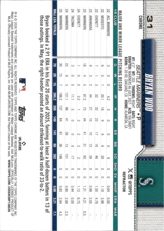 Bryan Woo card back