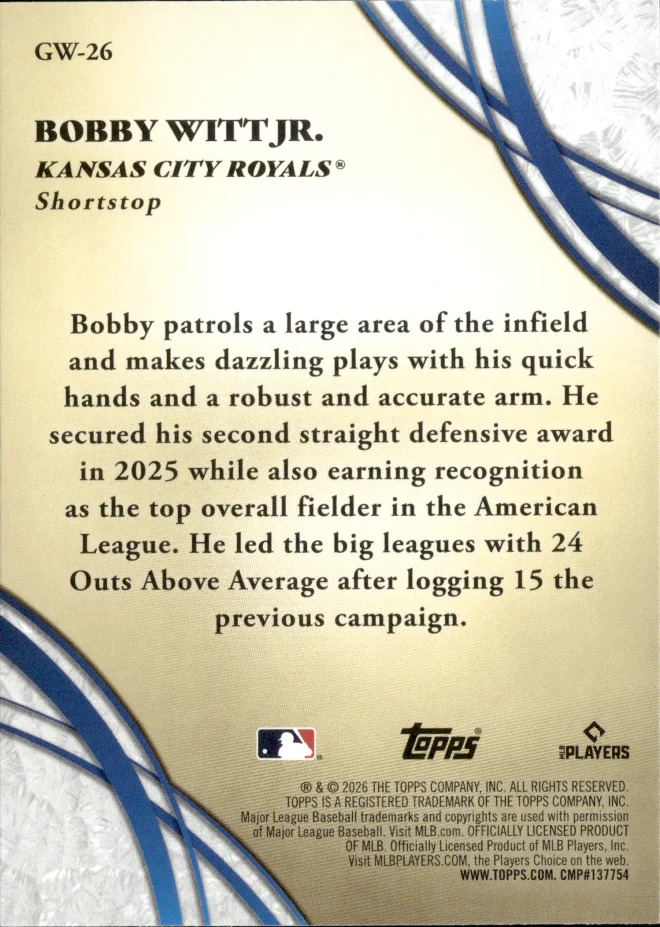 Bobby Witt Jr. card back