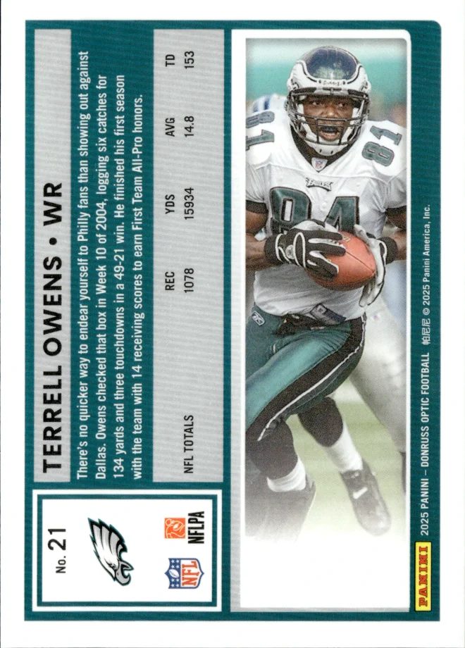 Terrell Owens card back