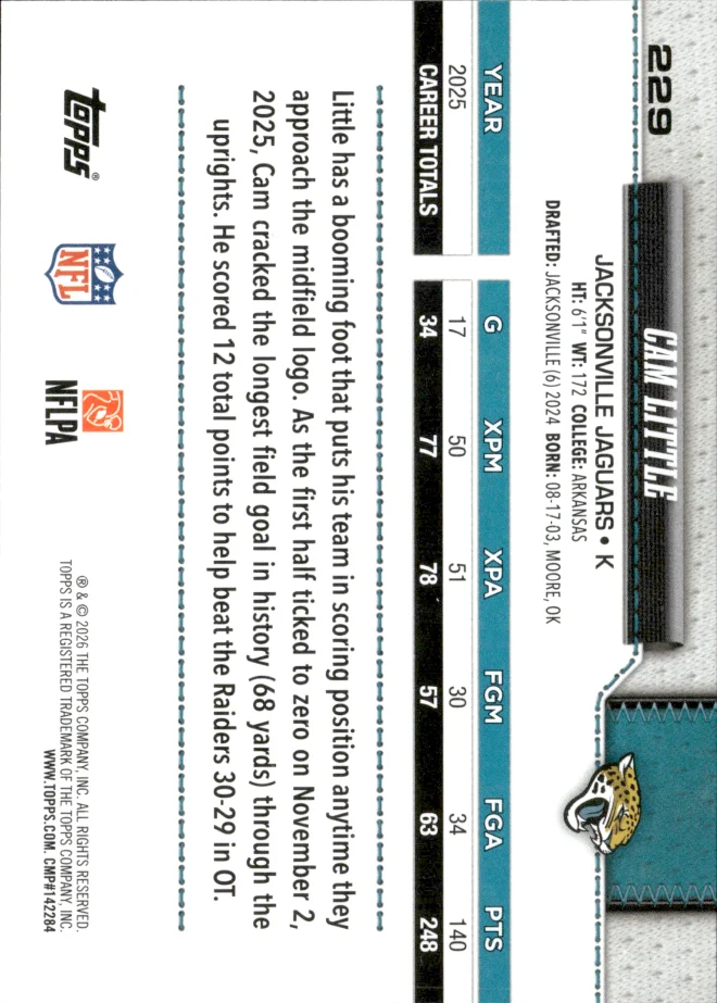 Cam Little card back