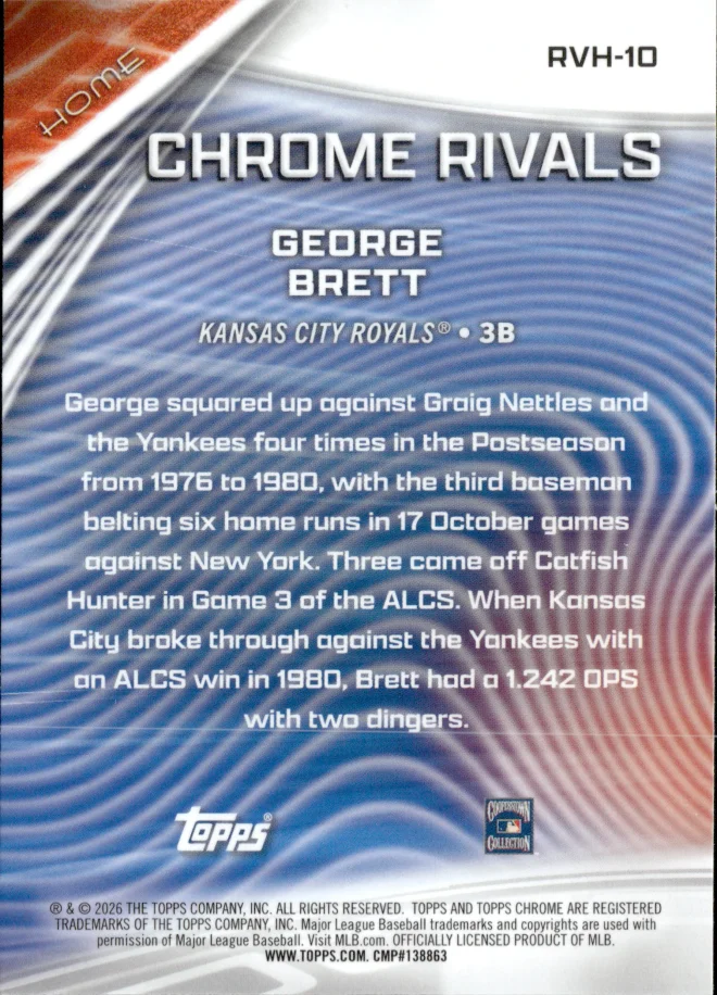George Brett card back