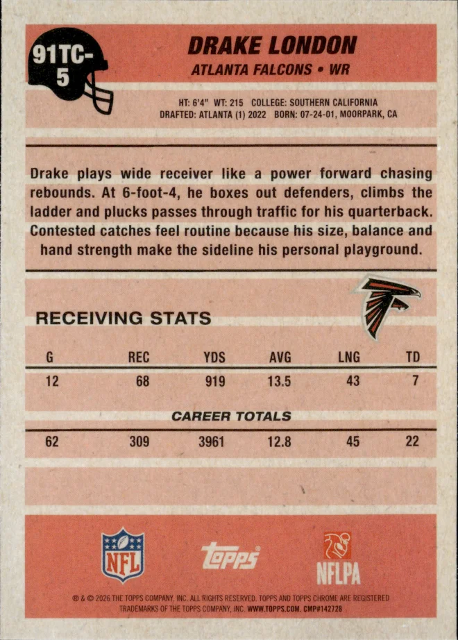 Drake London card back