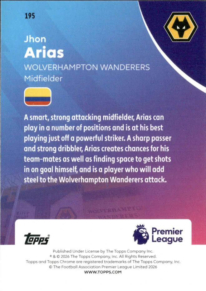 Jhon Arias card back
