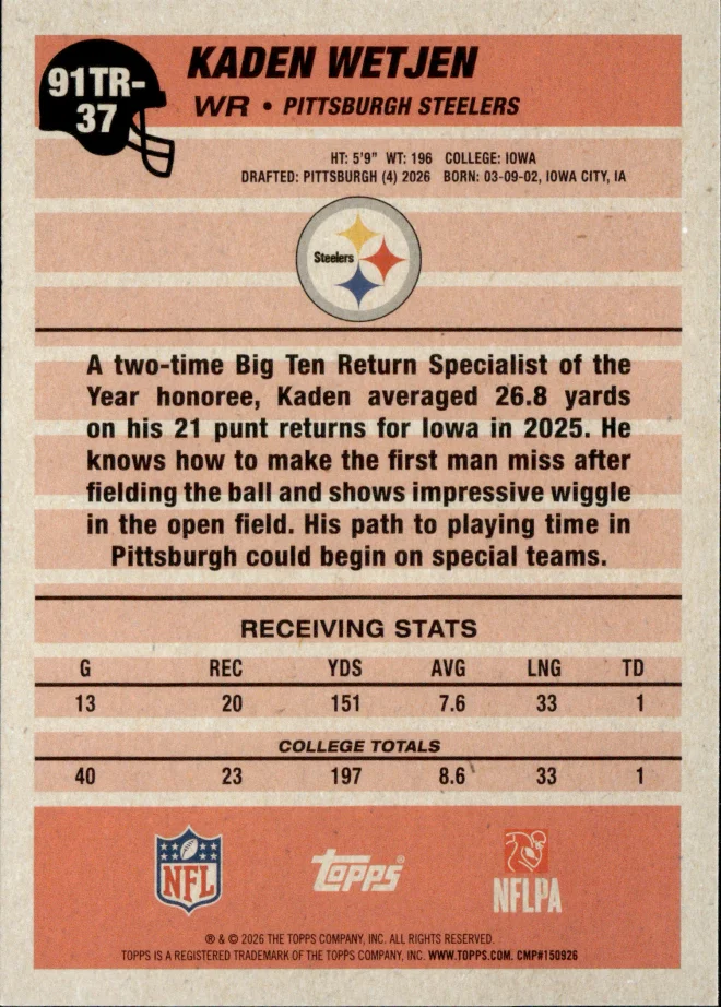 Kaden Wetjen card back