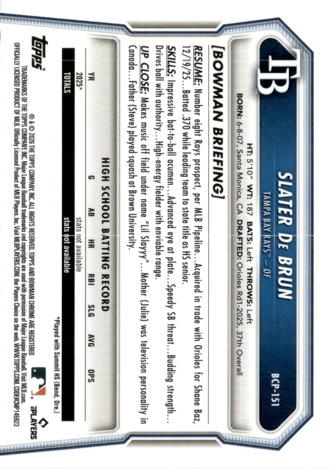 Slater De Brun card back