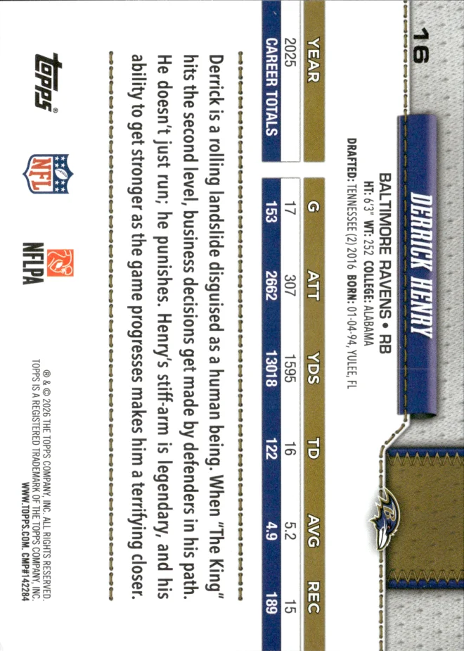 Derrick Henry card back